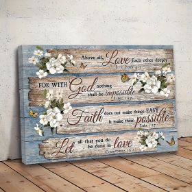 1 Piece Wood Frame Canvas Painting, Christian Bible Verses Country Inspirational Bible Verses Flower Picture Wall Art Print For Home Decor, Livin (Option: 12x18inch)