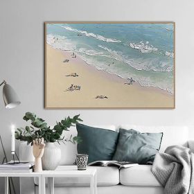Hand Painted Oil Paintings Handmade Beach Landscape Oil Paintings On Canvas Wall Art Decoration Modern Abstract Picture Living Room Hallway Luxur (Style: 01, size: 60X90cm)