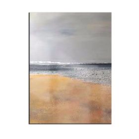 100% Handmade Oil painting Wall Art Canvas Beach Sea Coast Water Ocean  Modern Decoration Wall Painting For Living Room (size: 60X90cm)